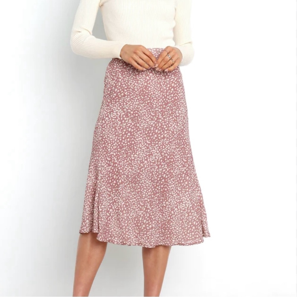 Petal & Pup Mauve Pink Ditsy Midi Skirt